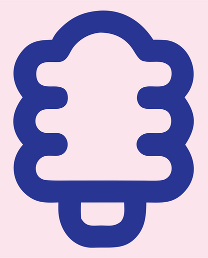 Monoline Tree Bulb Icon #fce4ec/#283593