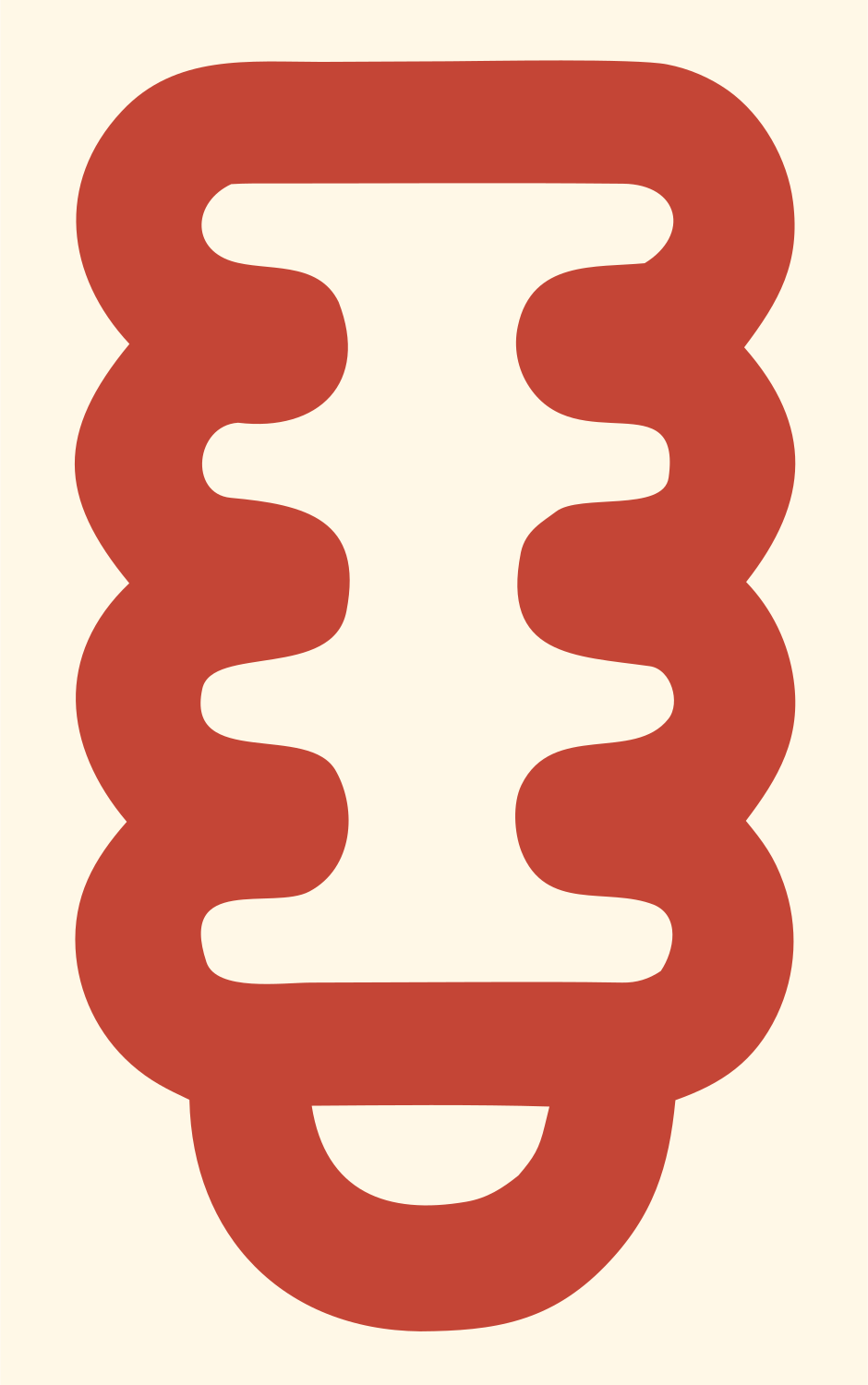 Monoline CFL Spiral Emblem #fff8e7/#c44536