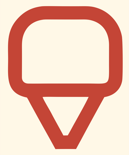 Monoline Light Bulb Badge #fff8e7/#c44536