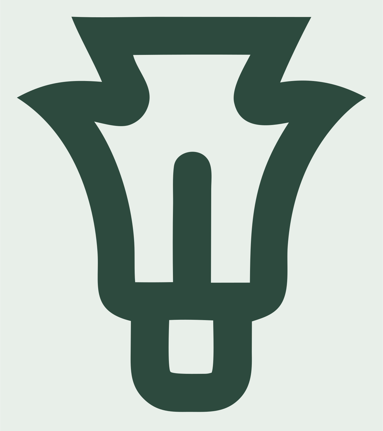 Monoline Inverted Bulb Crest #e8efe9/#2d4a3e