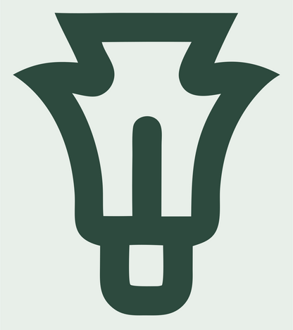 Monoline Inverted Bulb Crest #e8efe9/#2d4a3e