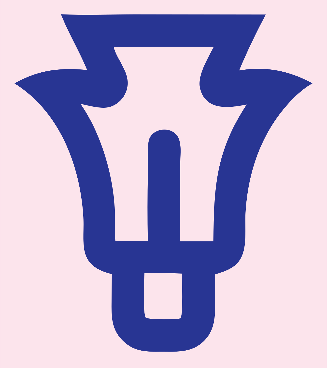 Monoline Inverted Bulb Crest #fce4ec/#283593