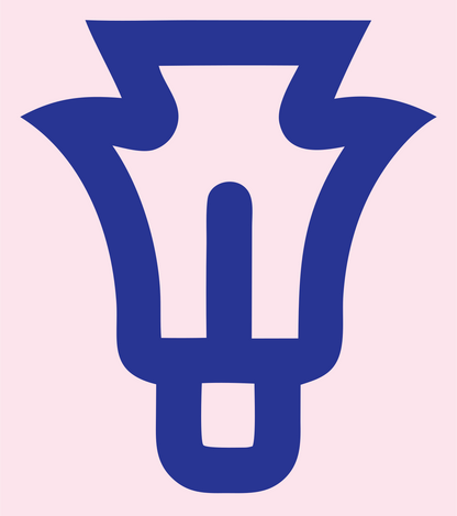 Monoline Inverted Bulb Crest #fce4ec/#283593