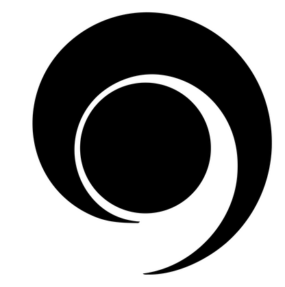 Negative Space Spiral Bulb Mark #ffffff/#000000
