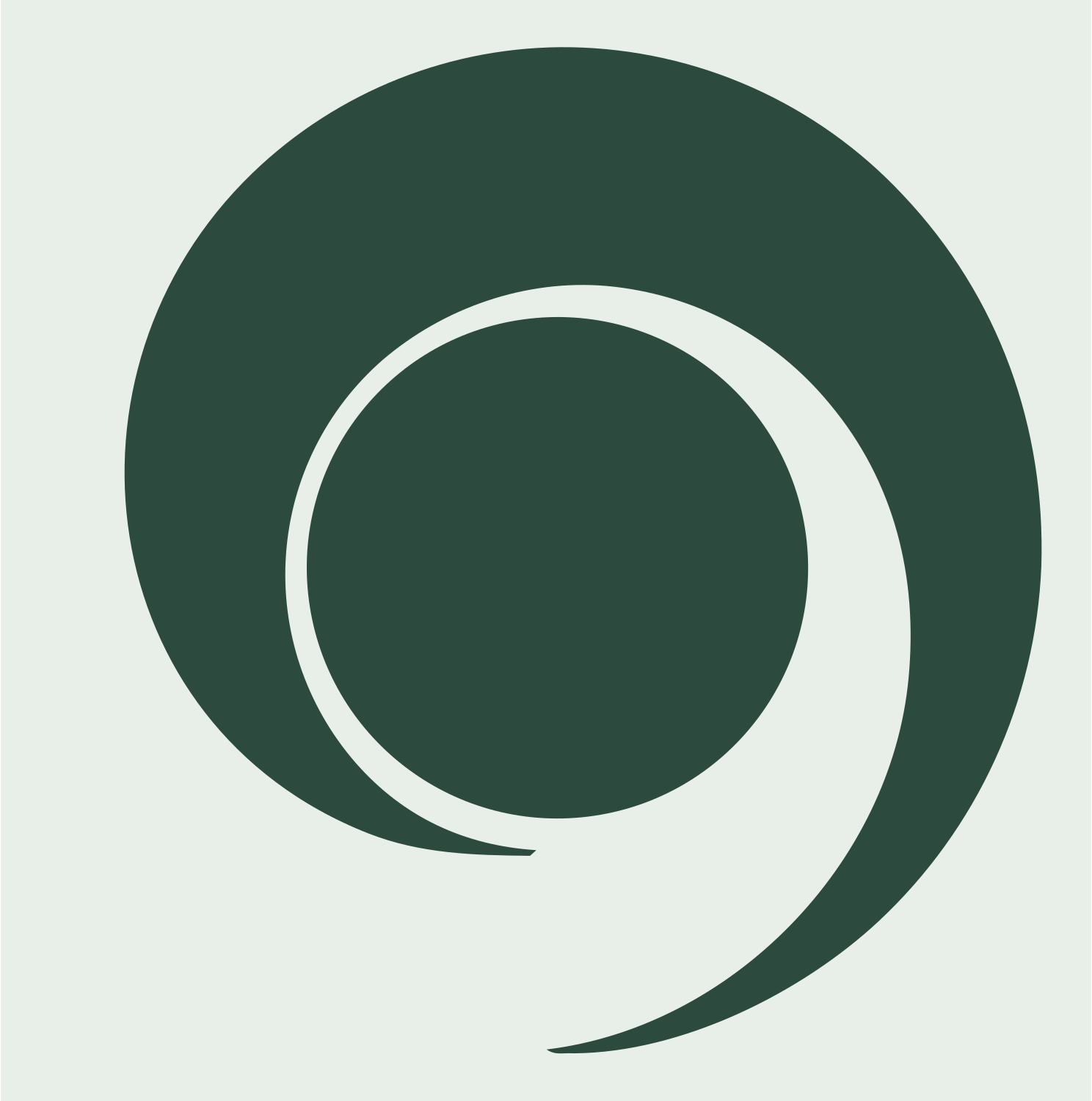 Negative Space Spiral Bulb Mark #e8efe9/#2d4a3e
