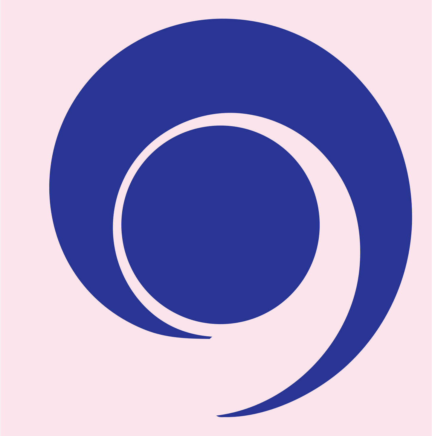 Negative Space Spiral Bulb Mark #fce4ec/#283593