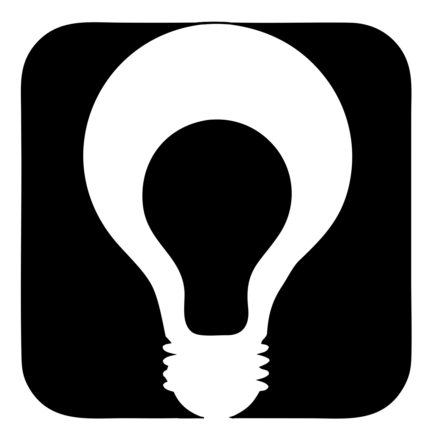 Negative Space Light Bulb Badge #ffffff/#000000