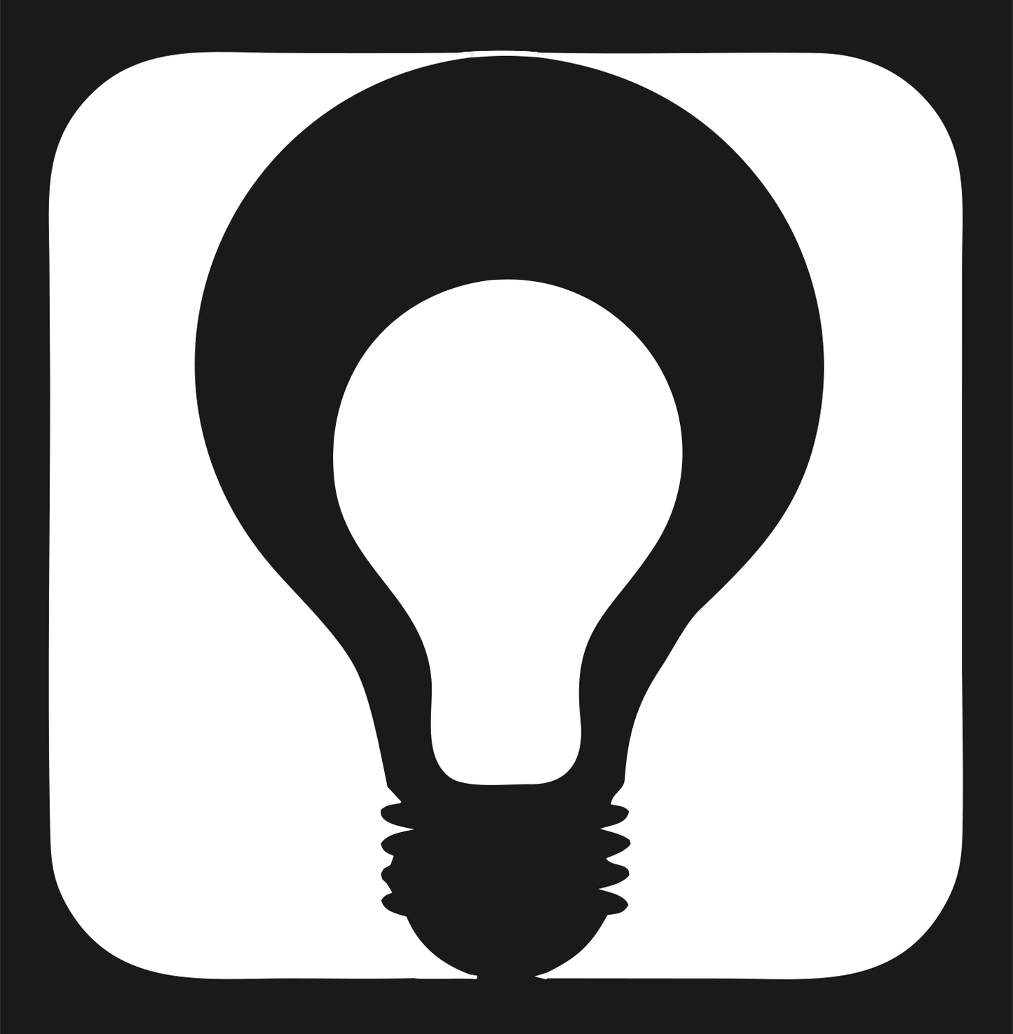 Negative Space Light Bulb Badge #1a1a1a/#ffffff