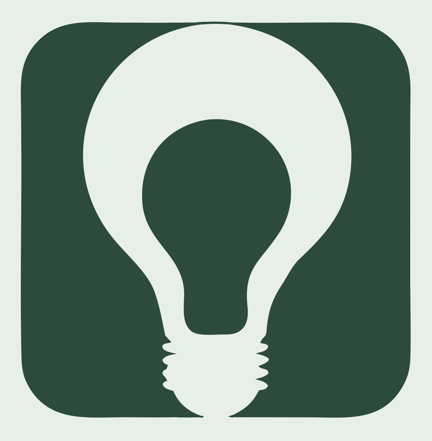 Negative Space Light Bulb Badge #e8efe9/#2d4a3e