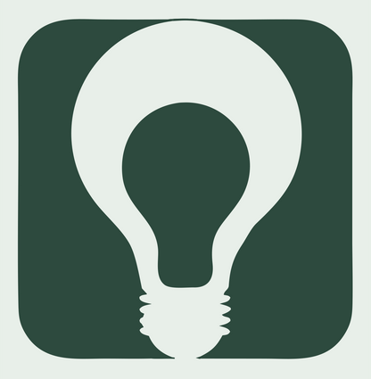Negative Space Light Bulb Badge #e8efe9/#2d4a3e