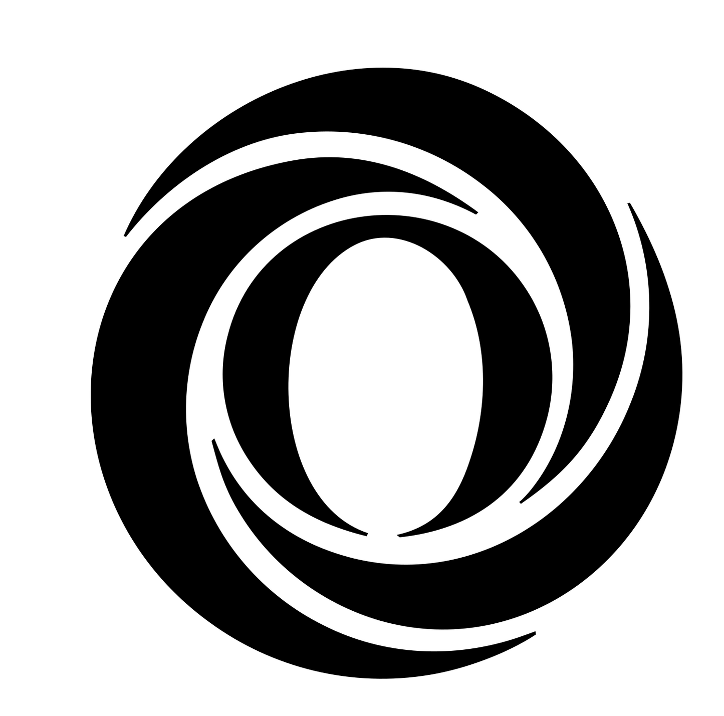 Negative Space Orbit Bulb Icon #ffffff/#000000