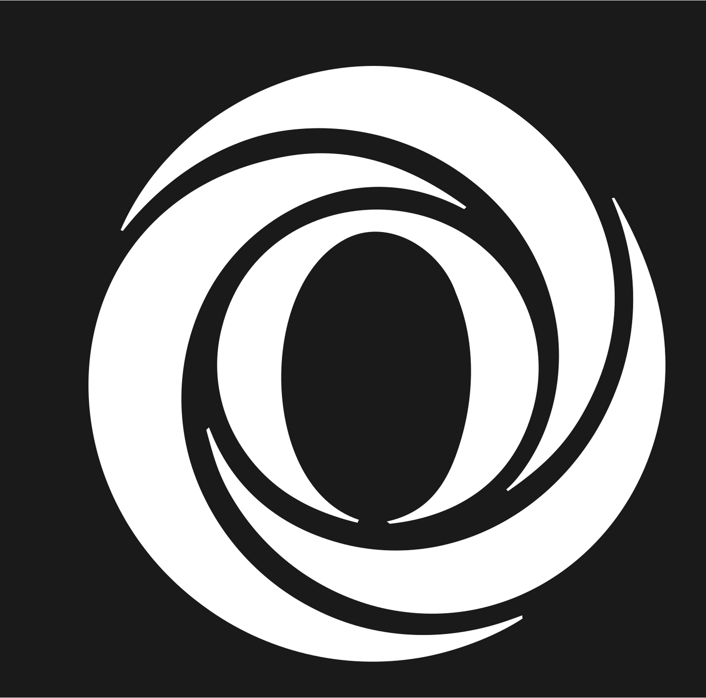 Negative Space Orbit Bulb Icon #1a1a1a/#ffffff