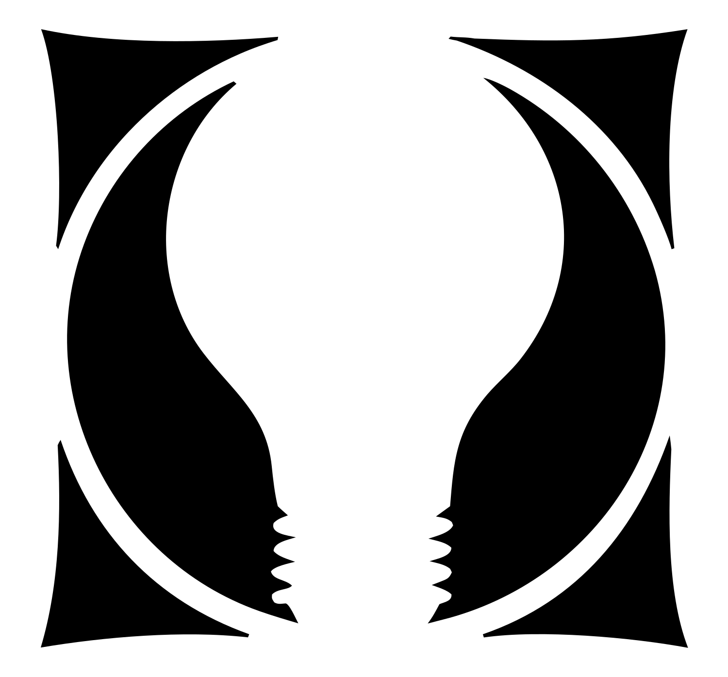Negative Space Mirrored Bulb Mark #ffffff/#000000