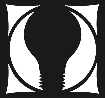 Negative Space Mirrored Bulb Mark #1a1a1a/#ffffff