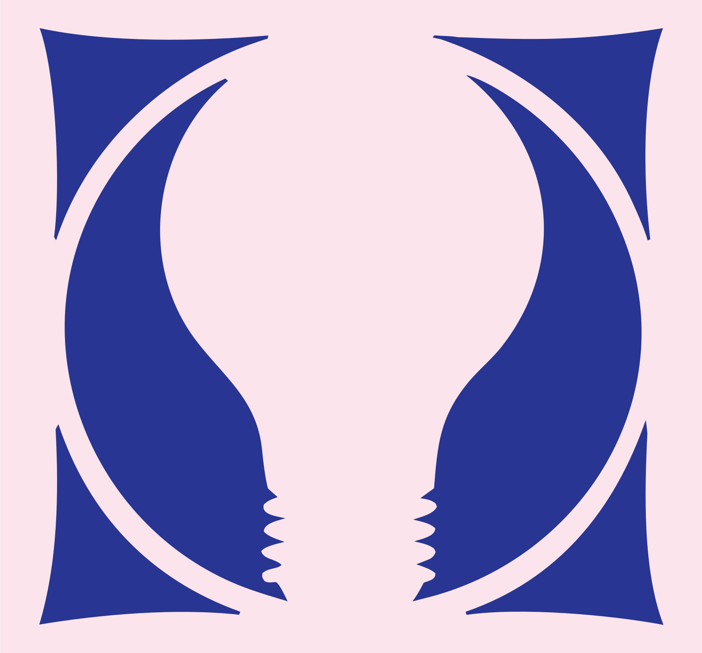 Negative Space Mirrored Bulb Mark #fce4ec/#283593
