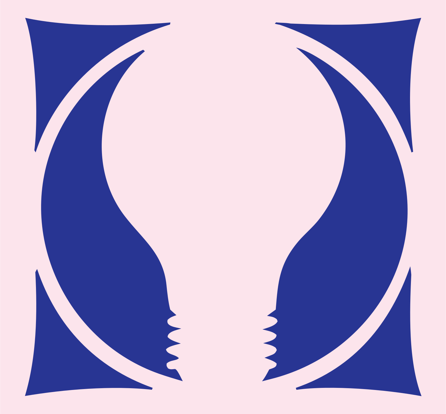 Negative Space Mirrored Bulb Mark #fce4ec/#283593