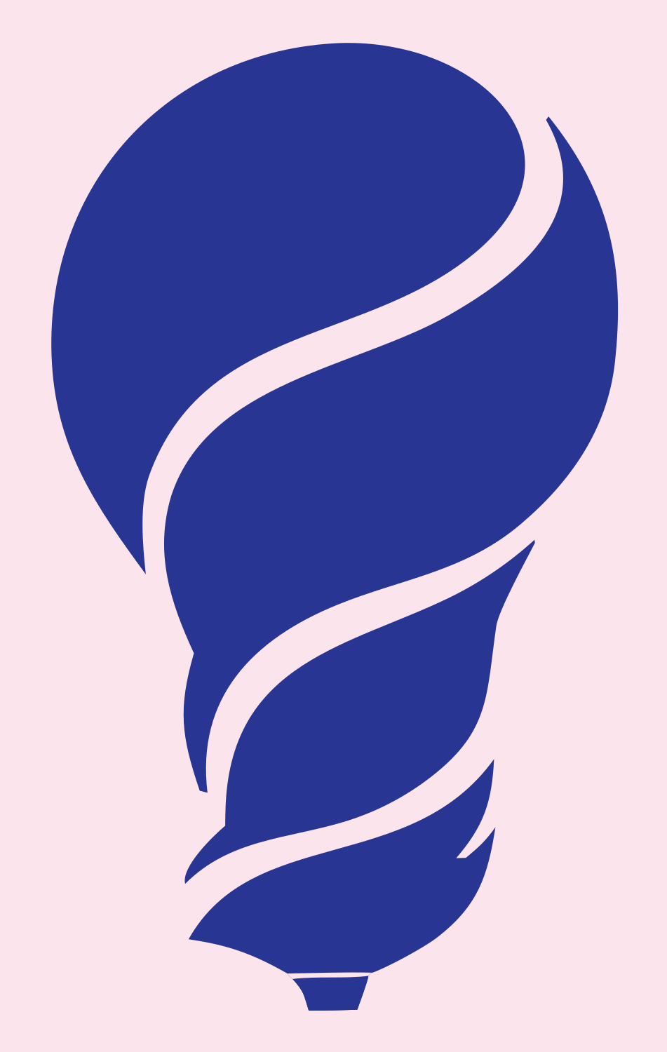 Negative Space Swirl Bulb Icon #fce4ec/#283593