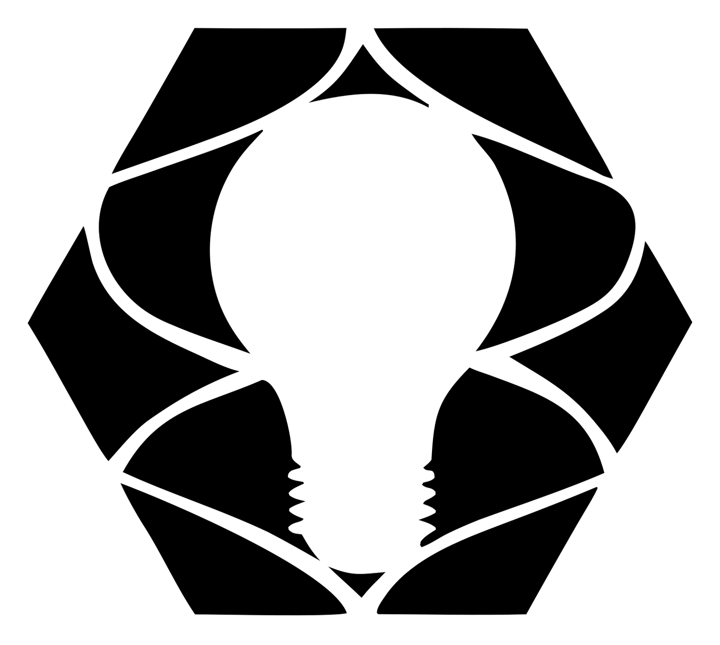 Negative Space Hexagon Bulb Emblem #ffffff/#000000