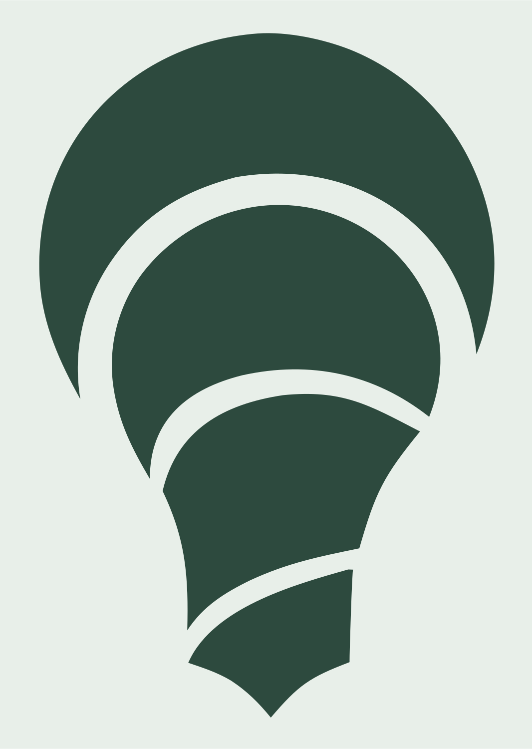 Negative Space Shell Bulb Icon #e8efe9/#2d4a3e