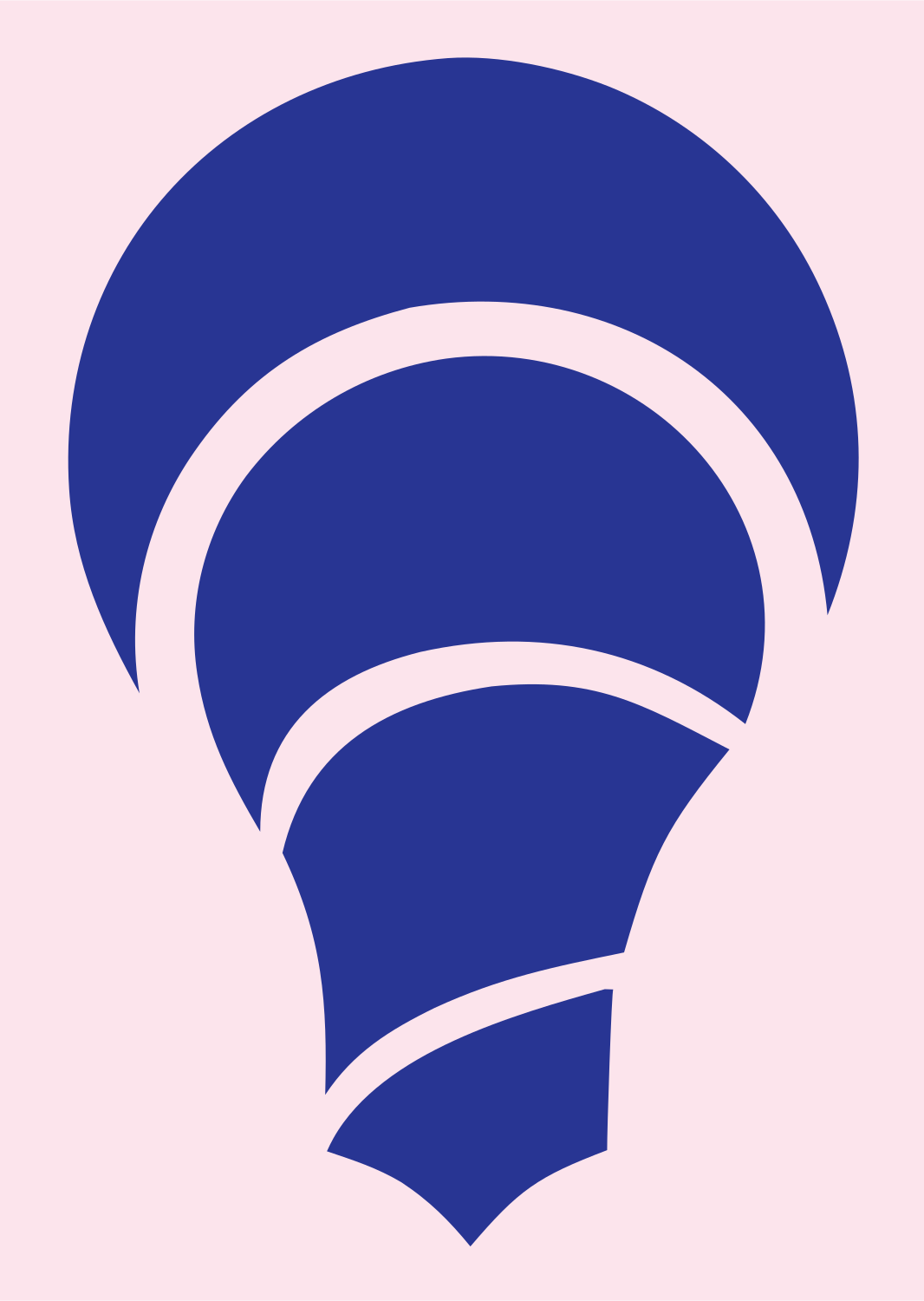 Negative Space Shell Bulb Icon #fce4ec/#283593