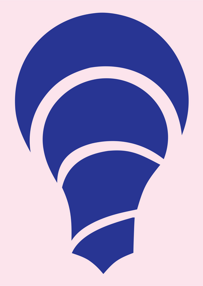 Negative Space Shell Bulb Icon #fce4ec/#283593