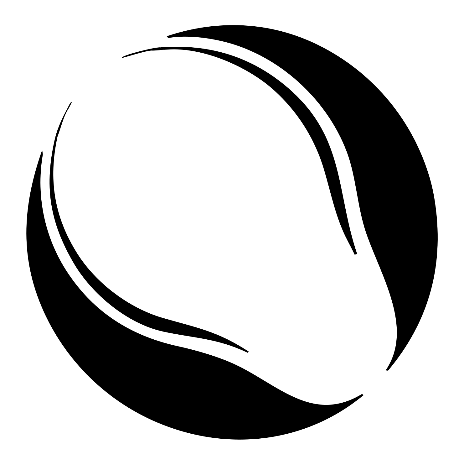 Negative Space Circle Bulb Logo #ffffff/#000000