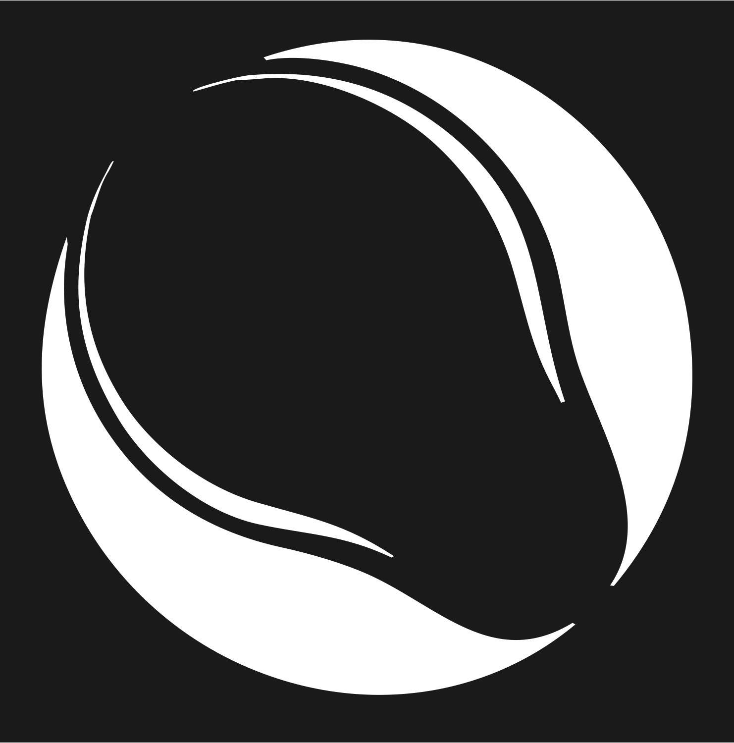 Negative Space Circle Bulb Logo #1a1a1a/#ffffff