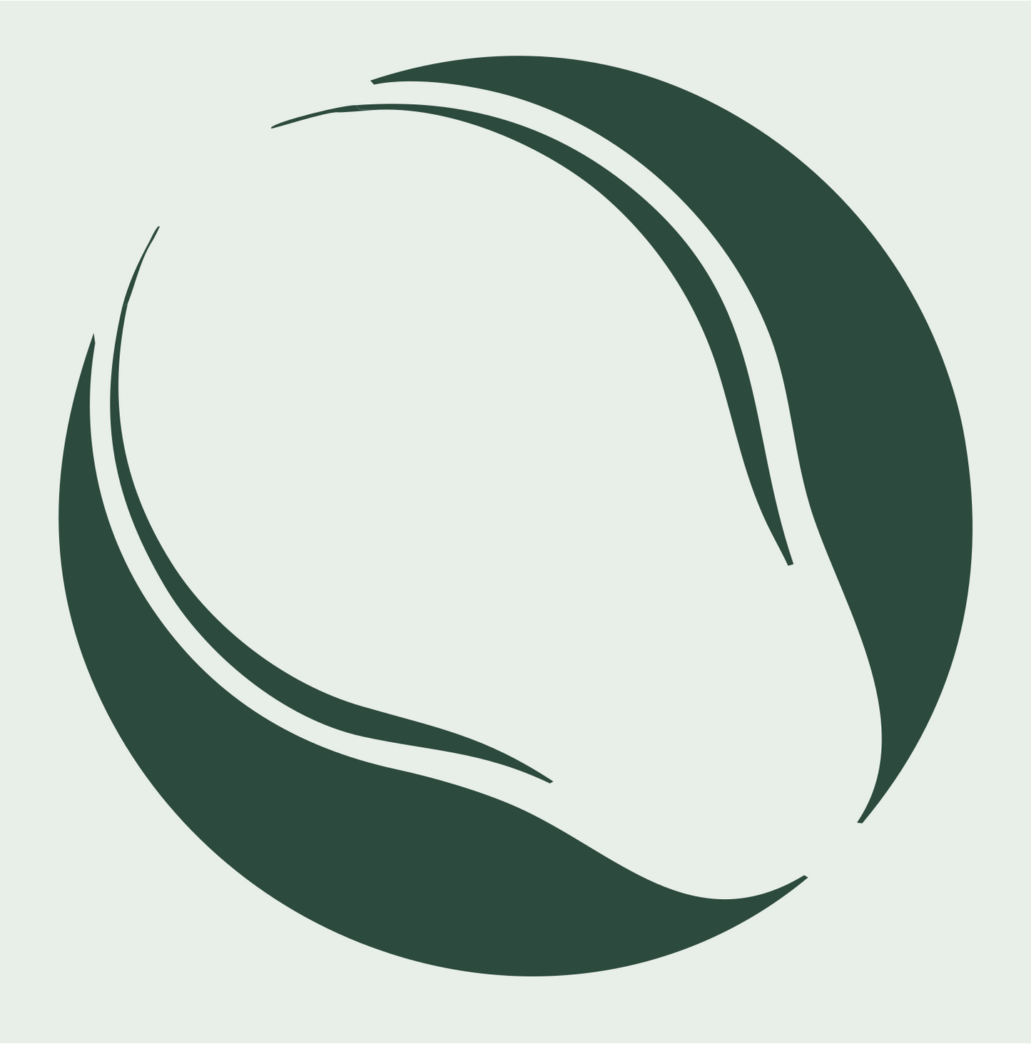 Negative Space Circle Bulb Logo #e8efe9/#2d4a3e