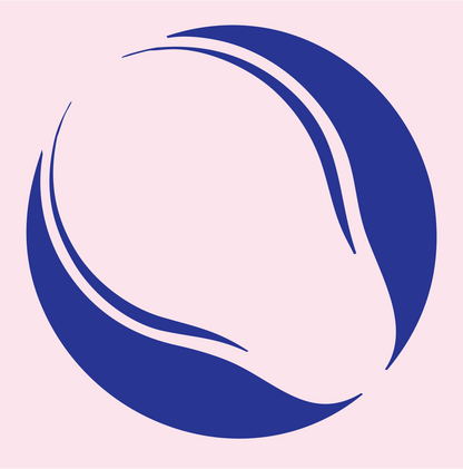 Negative Space Circle Bulb Logo #fce4ec/#283593