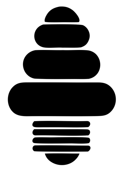 Chunky Stacked Bulb Icon #ffffff/#000000