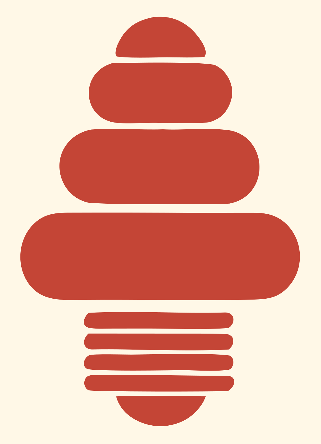 Chunky Stacked Bulb Icon #fff8e7/#c44536