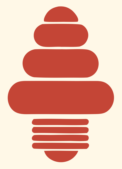 Chunky Stacked Bulb Icon #fff8e7/#c44536