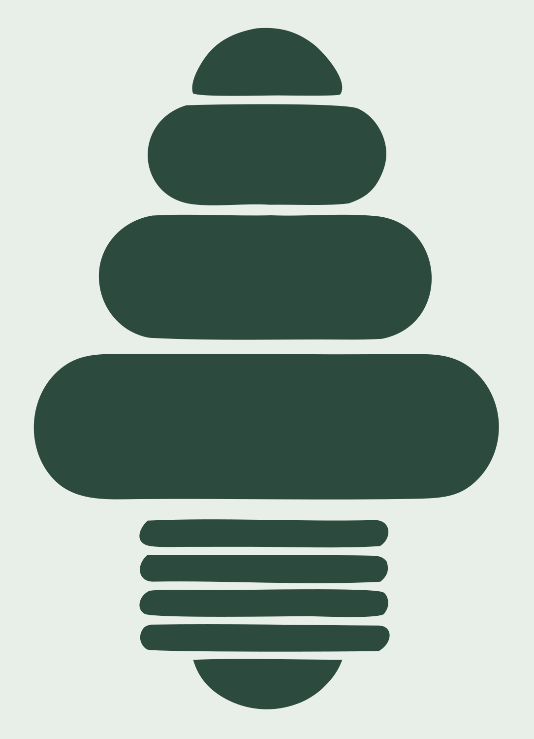 Chunky Stacked Bulb Icon #e8efe9/#2d4a3e