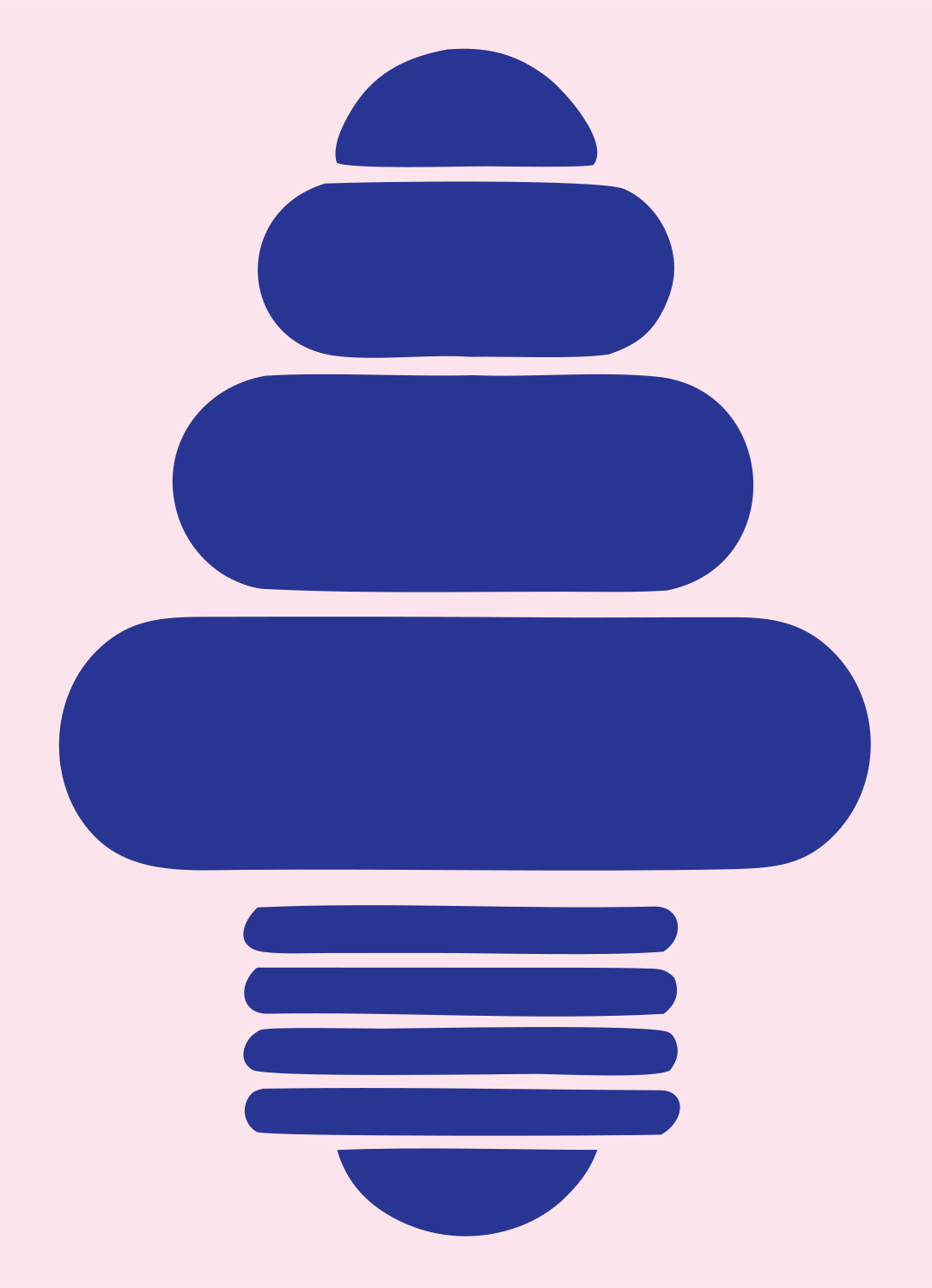 Chunky Stacked Bulb Icon #fce4ec/#283593