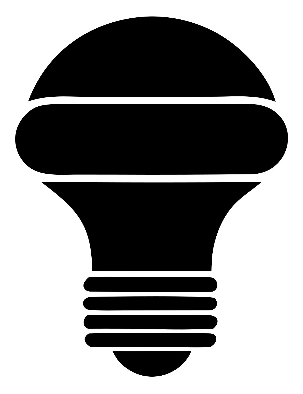 Blocky Light Bulb Icon #ffffff/#000000