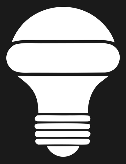 Blocky Light Bulb Icon #1a1a1a/#ffffff