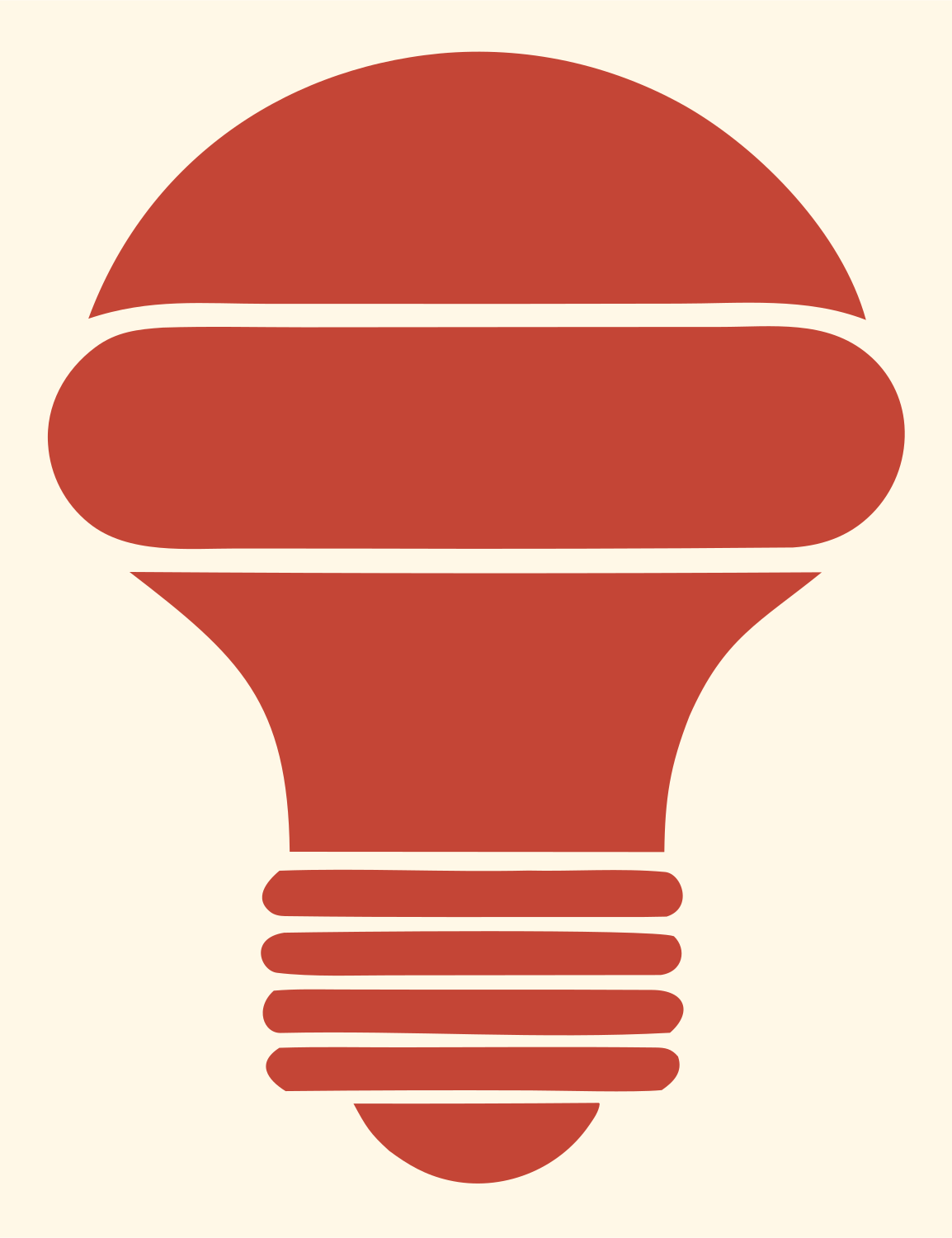 Blocky Light Bulb Icon #fff8e7/#c44536