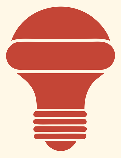 Blocky Light Bulb Icon #fff8e7/#c44536