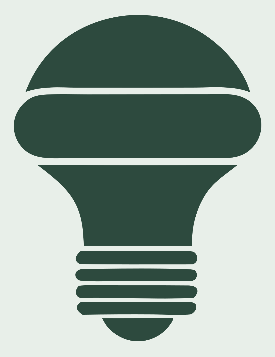 Blocky Light Bulb Icon #e8efe9/#2d4a3e