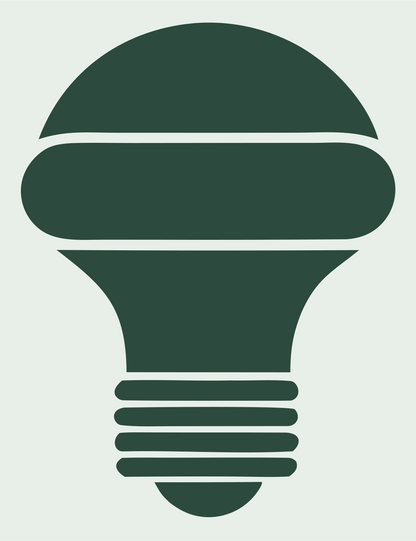 Blocky Light Bulb Icon #e8efe9/#2d4a3e