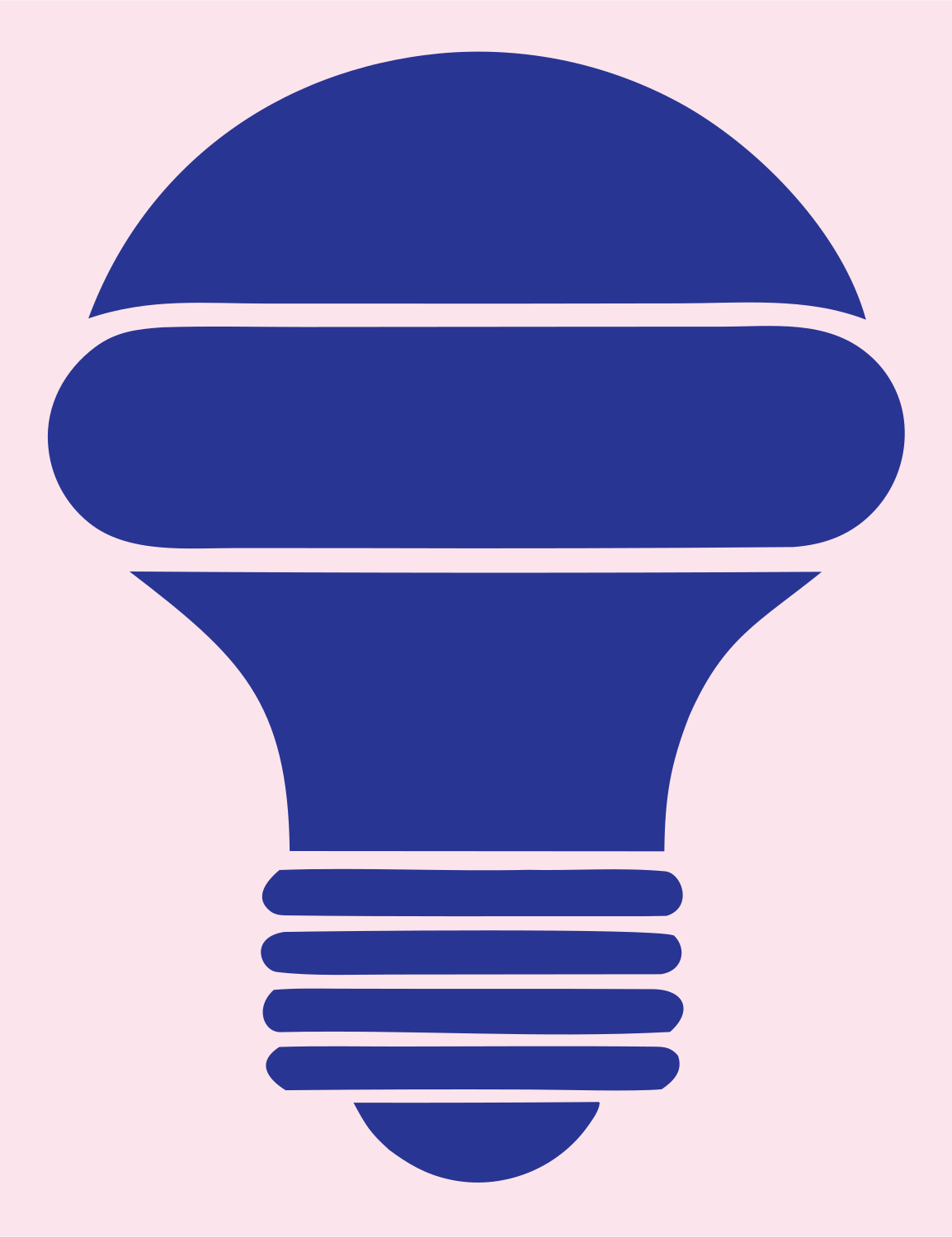 Blocky Light Bulb Icon #fce4ec/#283593