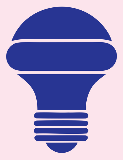 Blocky Light Bulb Icon #fce4ec/#283593