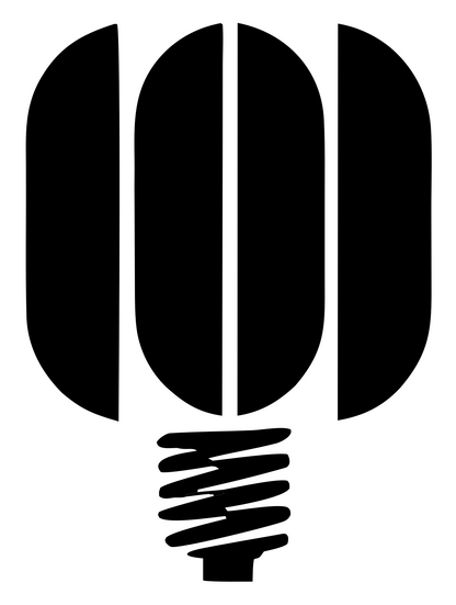 Blocky CFL Bulb Icon #ffffff/#000000