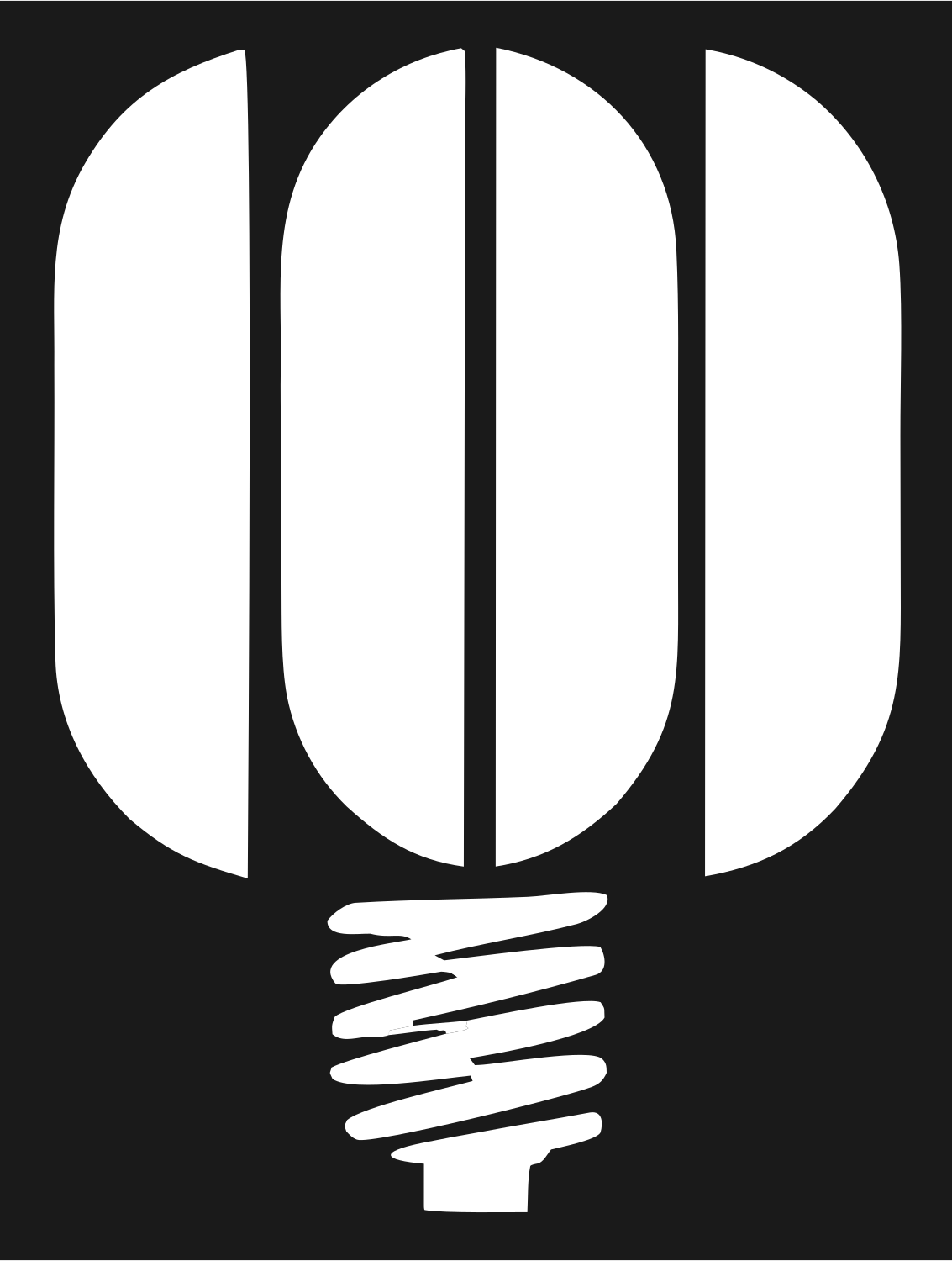 Blocky CFL Bulb Icon #1a1a1a/#ffffff