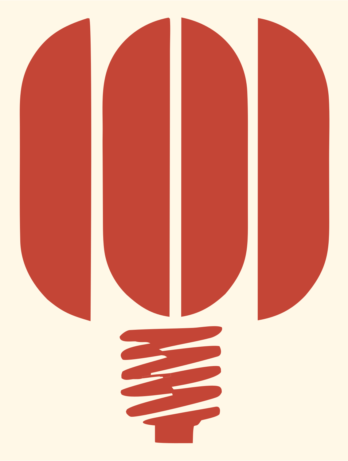 Blocky CFL Bulb Icon #fff8e7/#c44536