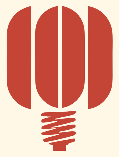 Blocky CFL Bulb Icon #fff8e7/#c44536