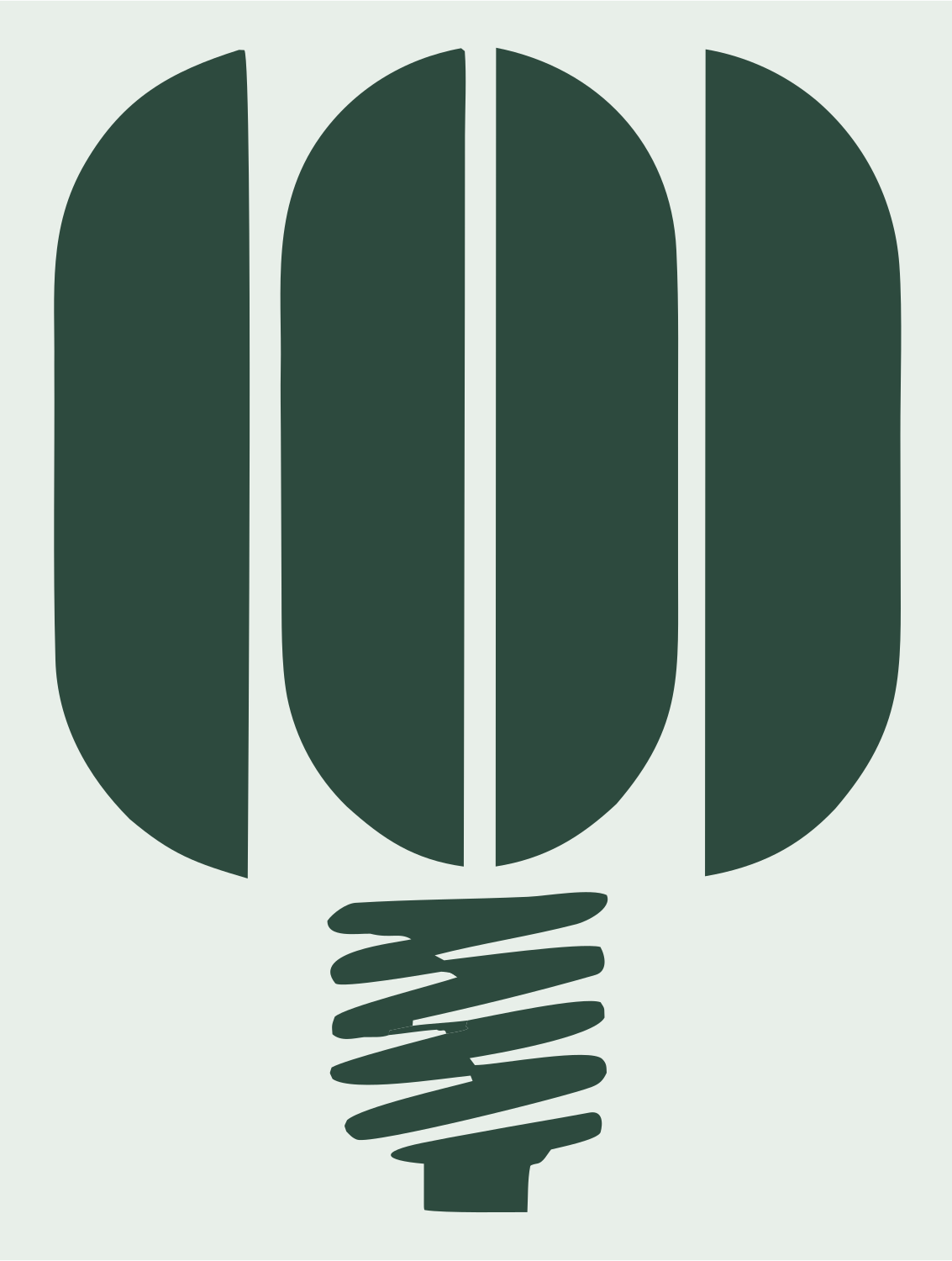 Blocky CFL Bulb Icon #e8efe9/#2d4a3e
