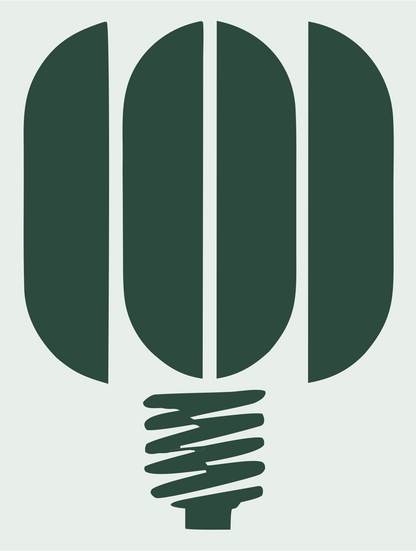Blocky CFL Bulb Icon #e8efe9/#2d4a3e