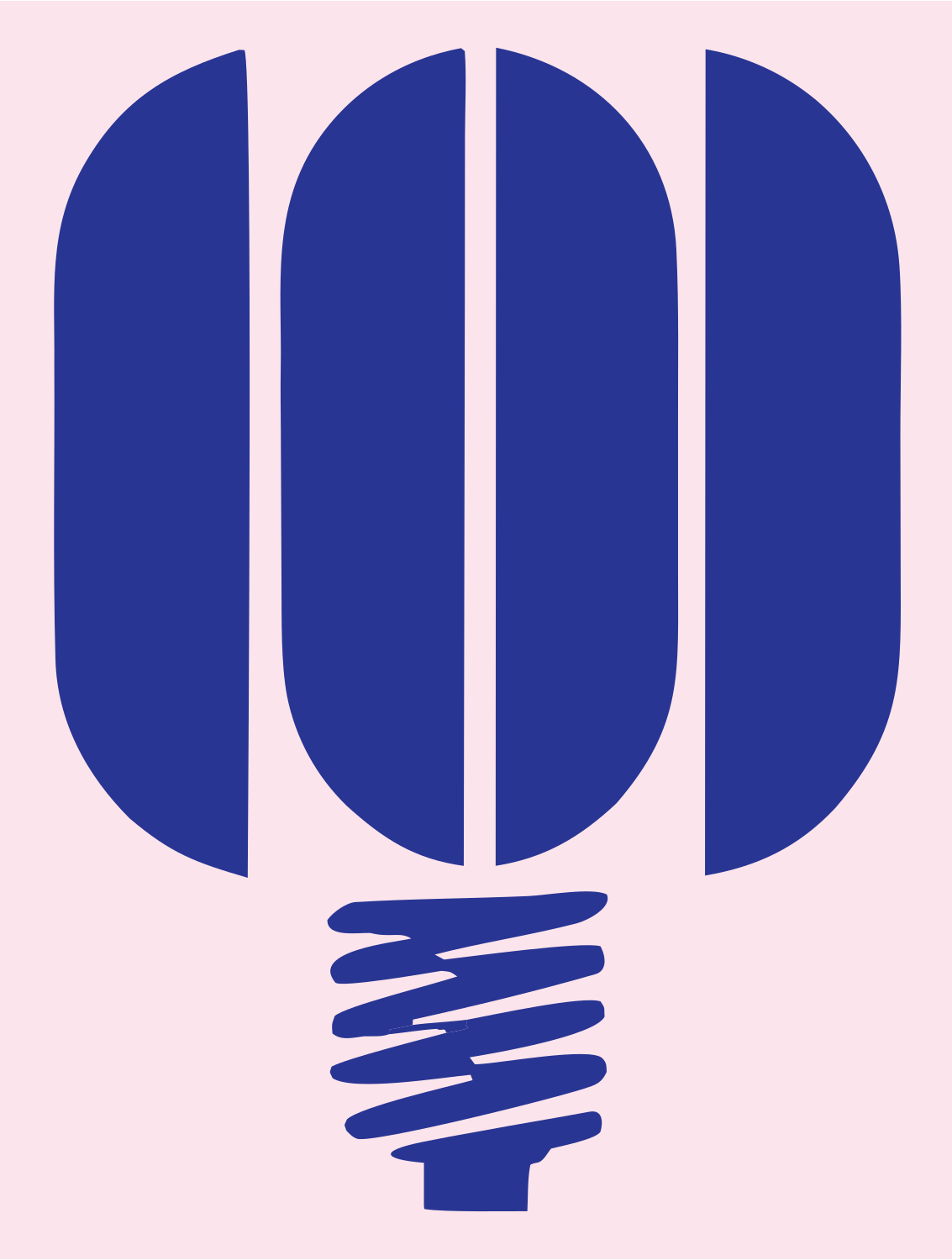Blocky CFL Bulb Icon #fce4ec/#283593
