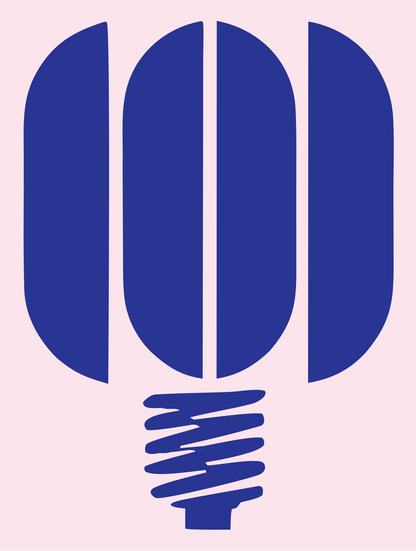 Blocky CFL Bulb Icon #fce4ec/#283593